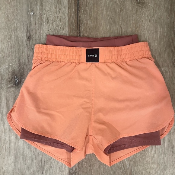 Stance Women's Orange Work it Out Athletic Shorts Built in Biker Shorts Size XS - Picture 1 of 5